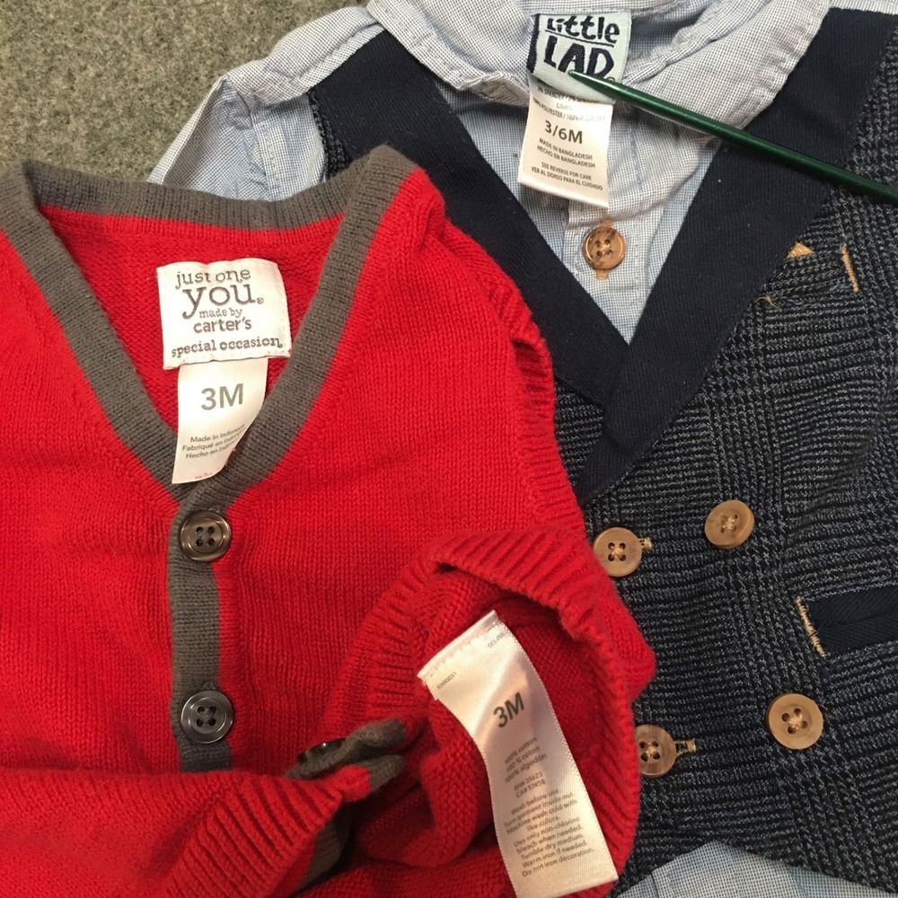 Baby Boy 3-6 Months Clothing Lot 17x Pieces Bulk Winter Corduroy Flannel Preppy - Picture 5 of 12